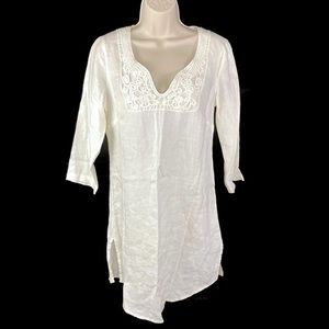 Malvin ❤️ Linen White Tunic / Dress Beautiful!